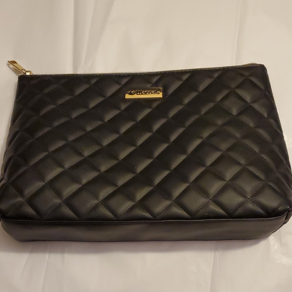 Wacoal Black Big Quilted Cosmetic Case